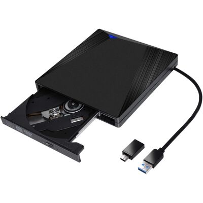 Topteng - Type-C & USB 3.0 External DVD Drive - Slim Portable CD/DVD Burner, Plug & Play for Mac & Windows Laptop/PC - Black Topteng - Type-C & USB 3.0 External DVD Drive - Slim Portable CD/DVD Burner, Plug & Play for Mac & Windows Laptop/PC - Black