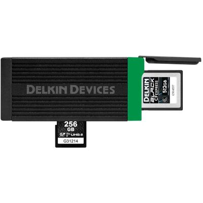 Delkin Devices - USB 3.2 CFexpress Type B and SD UHS-II Memory Card Reader Delkin Devices - USB 3.2 CFexpress Type B and SD UHS-II Memory Card Reader
