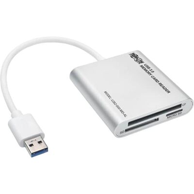 Tripp Lite - by Eaton USB 3.0 SuperSpeed Multi-Drive Memory Card Reader/Writer Aluminum 5Gbps - SD, SDHC, SDXC, Reduced - Silver Tripp Lite - by Eaton USB 3.0 SuperSpeed Multi-Drive Memory Card Reader/Writer Aluminum 5Gbps - SD, SDHC, SDXC, Reduced - Silver