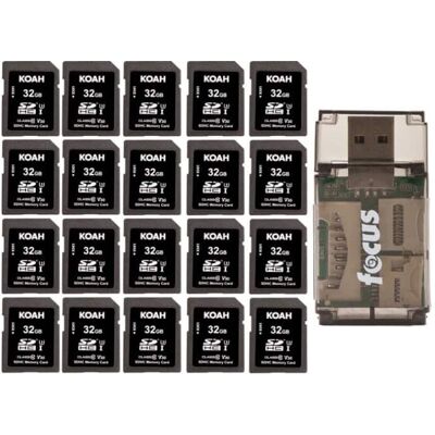 Koah - Ultimate 32GB SDHC Memory Card (20-Pack) with High Speed Card Reader Koah - Ultimate 32GB SDHC Memory Card (20-Pack) with High Speed Card Reader