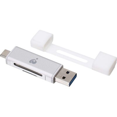 IOGear - USB Type-C Duo Card Reader/Writer - Silver IOGear - USB Type-C Duo Card Reader/Writer - Silver