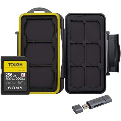 Sony - 256GB UHS-II Tough G-Series SD Card with Dual-Slot Card Reader Sony - 256GB UHS-II Tough G-Series SD Card with Dual-Slot Card Reader