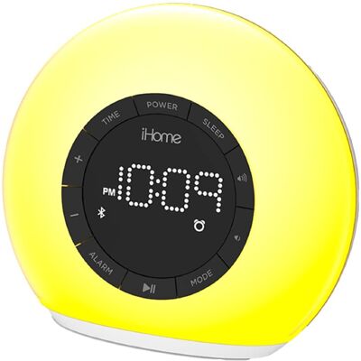 iHome - Color Changing Bluetooth FM Clock Radio with USB Charging - White iHome - Color Changing Bluetooth FM Clock Radio with USB Charging - White