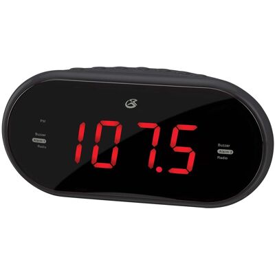 GPX - Dual Alarm Clock Radio 1.2" LED Display, Model C253B - Black GPX - Dual Alarm Clock Radio 1.2" LED Display, Model C253B - Black