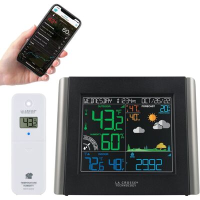 La Crosse Technology - Digital Wireless Color Wi-Fi Weather Station - Black/Silver La Crosse Technology - Digital Wireless Color Wi-Fi Weather Station - Black/Silver