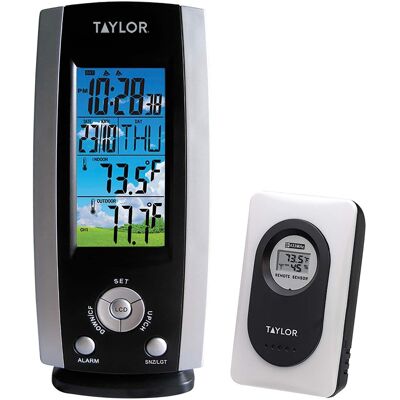 Taylor Precision Products - Wireless 3-Channel Digital Weather Station Thermometer and Clock with Remote Sensor Taylor Precision Products - Wireless 3-Channel Digital Weather Station Thermometer and Clock with Remote Sensor