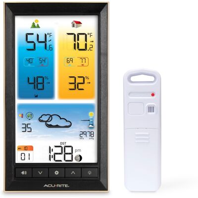 AcuRite - Home Weather Station with Color Display and Wireless Thermometer - Black AcuRite - Home Weather Station with Color Display and Wireless Thermometer - Black