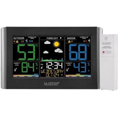 La Crosse Technology - Wireless Digital Color Weather Station with Alerts - Black/Gray La Crosse Technology - Wireless Digital Color Weather Station with Alerts - Black/Gray