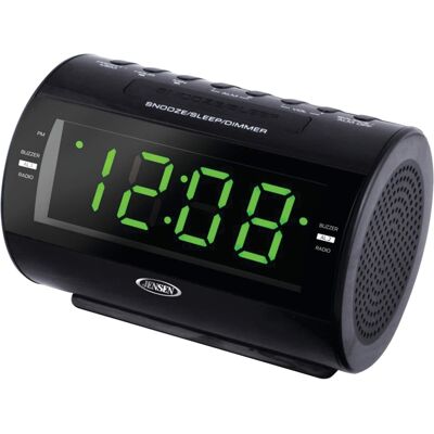 Jensen - AM/FM Dual-Alarm Clock Radio - Black Jensen - AM/FM Dual-Alarm Clock Radio - Black