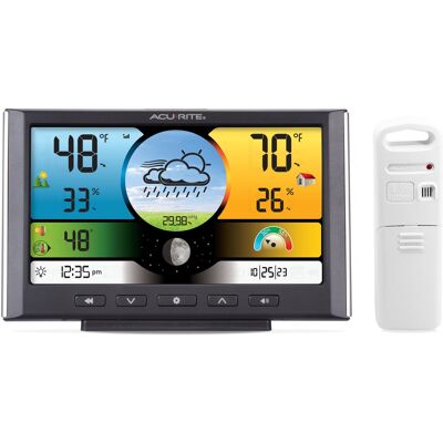 AcuRite - Weather Station with Color Display and Wireless Sensor for Indoor and Outdoor Conditions - Black AcuRite - Weather Station with Color Display and Wireless Sensor for Indoor and Outdoor Conditions - Black