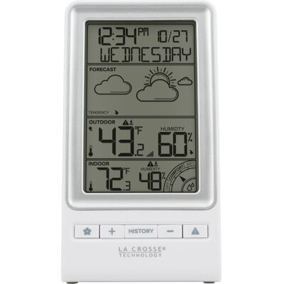 La Crosse Technology - Wireless Digital Monochromatic Forecast Station with Temperature and Humidity Alerts - White La Crosse Technology - Wireless Digital Monochromatic Forecast Station with Temperature and Humidity Alerts - White
