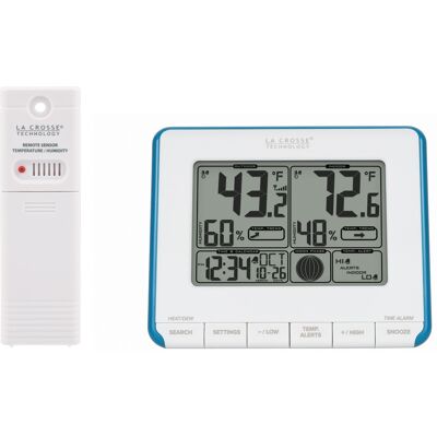 La Crosse Technology - Wireless Weather Station with Alerts - White/Blue La Crosse Technology - Wireless Weather Station with Alerts - White/Blue