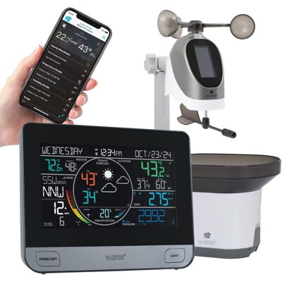 La Crosse Technology - WIFI Weather Station w/Wind Speed & Direction and Rain - Black La Crosse Technology - WIFI Weather Station w/Wind Speed & Direction and Rain - Black