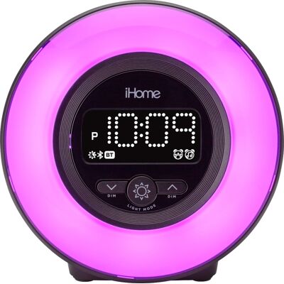 iHome - PowerClock Glow - Bluetooth Color Changing FM Alarm Clock Radio - Black iHome - PowerClock Glow - Bluetooth Color Changing FM Alarm Clock Radio - Black