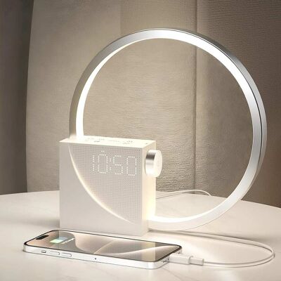 Dazzed Corner - Sunrise Alarm Clock for Heavy Sleepers with 10 White Noise, Snooze & USB Charger Port - Silver Dazzed Corner - Sunrise Alarm Clock for Heavy Sleepers with 10 White Noise, Snooze & USB Charger Port - Silver