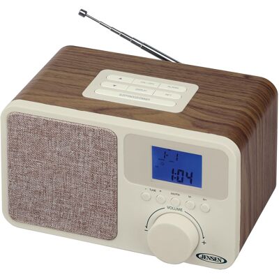 Jensen - JCR-315 Digital AM/FM Dual-Alarm Clock Radio with Wood Cabinet - Beige Jensen - JCR-315 Digital AM/FM Dual-Alarm Clock Radio with Wood Cabinet - Beige