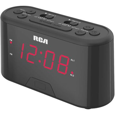 RCA - Digital FM Radio Alarm Clock RC551, Large Numbers, Battery Backup - Black RCA - Digital FM Radio Alarm Clock RC551, Large Numbers, Battery Backup - Black