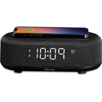 iHome - Bluetooth Alarm Clock with Wireless Charger (iBTW112) - Black iHome - Bluetooth Alarm Clock with Wireless Charger (iBTW112) - Black