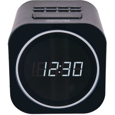 Memorex - MX-CR140 Dual Alarm FM Clock Radio with USB Charging - Black Memorex - MX-CR140 Dual Alarm FM Clock Radio with USB Charging - Black