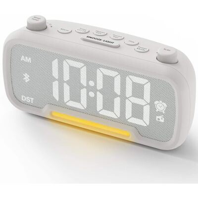 Dazzed Corner - Clock Radio, FM Radio Alarm Clock,USB Ports - White Dazzed Corner - Clock Radio, FM Radio Alarm Clock,USB Ports - White