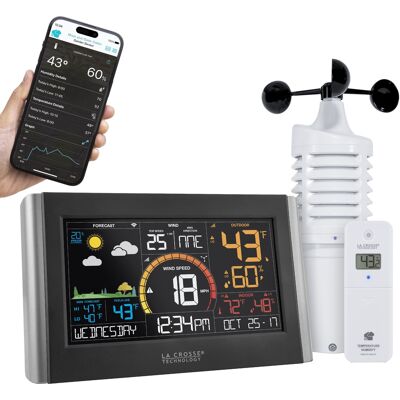 La Crosse Technology - Wireless Wi-Fi Digital Weather and Wind Station - Black/Silver La Crosse Technology - Wireless Wi-Fi Digital Weather and Wind Station - Black/Silver