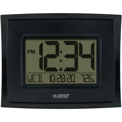 La Crosse Technology - Digital Clock with Indoor Temperature and Calendar - Black La Crosse Technology - Digital Clock with Indoor Temperature and Calendar - Black