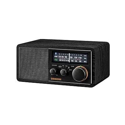 Sangean - SG-118 AM/FM/Bluetooth Wooden Cabinet Radio with USB Phone Charging - Black Sangean - SG-118 AM/FM/Bluetooth Wooden Cabinet Radio with USB Phone Charging - Black