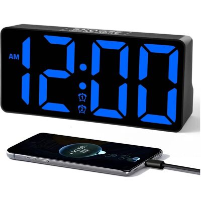 Dazzed Corner - Alarm Clock for Bedroom with Night Light,Digital Clock with Dual Alarms USB Charger Ports - Black Dazzed Corner - Alarm Clock for Bedroom with Night Light,Digital Clock with Dual Alarms USB Charger Ports - Black