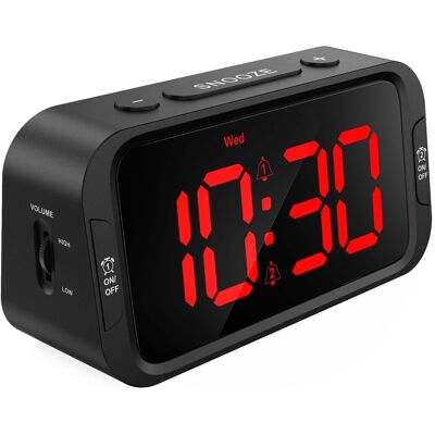 Dazzed Corner - Digital Dual Alarm Clock with USB Charger, Dimmer, Snooze & Battery Backup - Black Dazzed Corner - Digital Dual Alarm Clock with USB Charger, Dimmer, Snooze & Battery Backup - Black