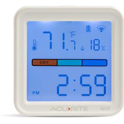AcuRite - Smart WiFi Indoor Thermometer & Hygrometer – Temperature and Humidity Monitor with App for Remote Monitoring - White AcuRite - Smart WiFi Indoor Thermometer & Hygrometer – Temperature and Humidity Monitor with App for Remote Monitoring - White