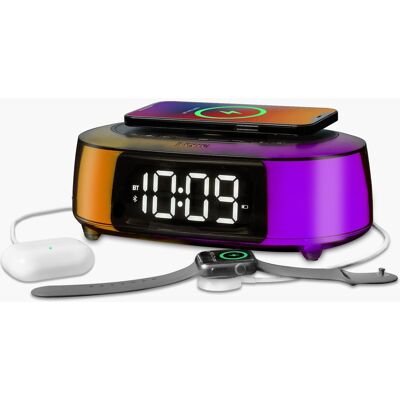 iHome - Alarm Clock Radio with Wireless Charger, Bluetooth Speaker, and 2 USB Chargers (iBTW282) - Black iHome - Alarm Clock Radio with Wireless Charger, Bluetooth Speaker, and 2 USB Chargers (iBTW282) - Black