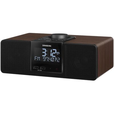 Sangean - AM/FM Bluetooth Tabletop Wooden Clock Radio, Alarm, Sleep Timers - Walnut Sangean - AM/FM Bluetooth Tabletop Wooden Clock Radio, Alarm, Sleep Timers - Walnut