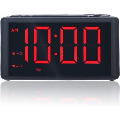Dazzed Corner - Digital Alarm Clock Radio with AM/FM, Dual Alarms, Snooze & Dimmable LED - Black Dazzed Corner - Digital Alarm Clock Radio with AM/FM, Dual Alarms, Snooze & Dimmable LED - Black