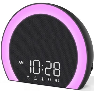 Dazzed Corner - Loud & Vibrating Dual Alarm Clock with 9-Color Night Light & USB Charger - Black Dazzed Corner - Loud & Vibrating Dual Alarm Clock with 9-Color Night Light & USB Charger - Black