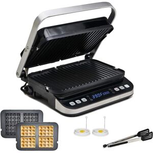 Yedi Houseware - Yedi Total Package 6-in-1 Digital Indoor Grill, Waffle Maker, Panini Press, Griddle, with Deluxe Accessory Kit - Silver Yedi Houseware - Yedi Total Package 6-in-1 Digital Indoor Grill, Waffle Maker, Panini Press, Griddle, with Deluxe Accessory Kit - Silver