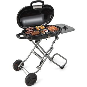 Costway - Portable Propane Grill Folding Gas Grill Griddle with Wheels & Side Shelf - Black Costway - Portable Propane Grill Folding Gas Grill Griddle with Wheels & Side Shelf - Black