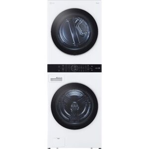 LG - 4.5 Cu. Ft. HE Smart Front Load Washer and 7.4 Cu. Ft. Gas Dryer WashTower with Steam and Built-In Intelligence - White LG - 4.5 Cu. Ft. HE Smart Front Load Washer and 7.4 Cu. Ft. Gas Dryer WashTower with Steam and Built-In Intelligence - White