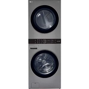 LG - 4.5 Cu. Ft. HE Smart Front Load Washer and 7.4 Cu. Ft. Gas Dryer WashTower with Steam and Built-In Intelligence - Graphite Steel LG - 4.5 Cu. Ft. HE Smart Front Load Washer and 7.4 Cu. Ft. Gas Dryer WashTower with Steam and Built-In Intelligence - Graphite Steel