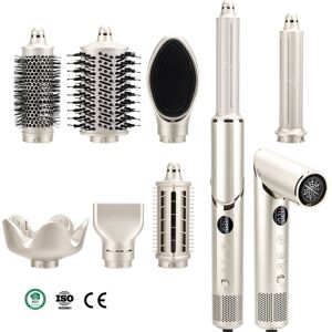PRIMEPLUS - 8-in-1 Air Styling & Drying System, 110K RPM Ionic Hot Air Brush with Auto Wrap - Straight & Wavy Hair - Gold PRIMEPLUS - 8-in-1 Air Styling & Drying System, 110K RPM Ionic Hot Air Brush with Auto Wrap - Straight & Wavy Hair - Gold