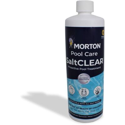 Morton Salt - Morton Pool Care SaltCLEAR Swimming Pool Proactive Treatment, 32 Oz - White Morton Salt - Morton Pool Care SaltCLEAR Swimming Pool Proactive Treatment, 32 Oz - White