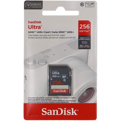 SanDisk - Ultra 256GB UHS-I 100MB/s Class 10 SDXC Memory Card SanDisk - Ultra 256GB UHS-I 100MB/s Class 10 SDXC Memory Card