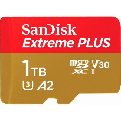SanDisk - 1TB Extreme PLUS microSDXC UHS-I Memory Card with Adapter, R/W up to 250/170MB/s SanDisk - 1TB Extreme PLUS microSDXC UHS-I Memory Card with Adapter, R/W up to 250/170MB/s
