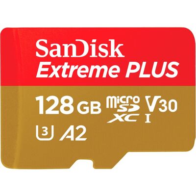 SanDisk - 128GB Extreme PLUS microSDXC UHS-I Memory Card with Adapter, R/W up to 250/120MB/s SanDisk - 128GB Extreme PLUS microSDXC UHS-I Memory Card with Adapter, R/W up to 250/120MB/s