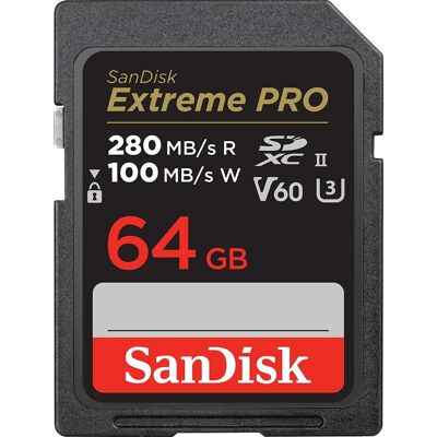 SanDisk - 64GB Extreme PRO SD UHS-II Memory Card V60 SDSDXEP-064G-GN4IN SanDisk - 64GB Extreme PRO SD UHS-II Memory Card V60 SDSDXEP-064G-GN4IN