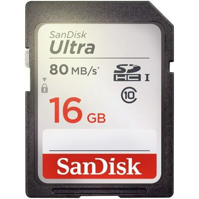 SanDisk - Ultra 16GB Class 10 SDHC UHS-I Memory Card up to 80MB/s SDSDUNC-016G-GN6IN SanDisk - Ultra 16GB Class 10 SDHC UHS-I Memory Card up to 80MB/s SDSDUNC-016G-GN6IN