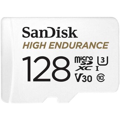 SanDisk - 128GB High Endurance microSDXC C10, U3, V30, 4k UHD Memory Card with Adapter (SDSQQNR-128G-GN6IA) SanDisk - 128GB High Endurance microSDXC C10, U3, V30, 4k UHD Memory Card with Adapter (SDSQQNR-128G-GN6IA)