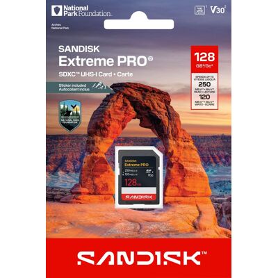 SanDisk - 128GB Extreme PRO SDXC UHS-I Memory Card: National Park Foundation Edition, R/W up to 250/120MB/s SanDisk - 128GB Extreme PRO SDXC UHS-I Memory Card: National Park Foundation Edition, R/W up to 250/120MB/s