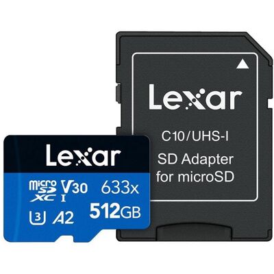 Lexar - High-Performance 633x 512GB microSDXC Flash Card Model LSDMI512BBNL633A Lexar - High-Performance 633x 512GB microSDXC Flash Card Model LSDMI512BBNL633A