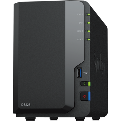 Synology - 2-bay DiskStation DS223 (Diskless) - Black Synology - 2-bay DiskStation DS223 (Diskless) - Black