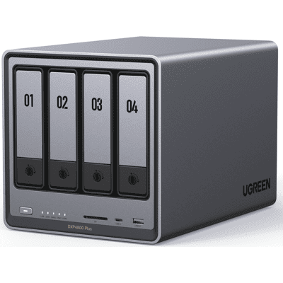 UGREEN - NASync DXP4800 Plus, 144TB 4-Bay NAS with AI Photo Album, Remote Access, 8GB RAM, 10GbE (Hard Drive Not Included) - Gray UGREEN - NASync DXP4800 Plus, 144TB 4-Bay NAS with AI Photo Album, Remote Access, 8GB RAM, 10GbE (Hard Drive Not Included) - Gray